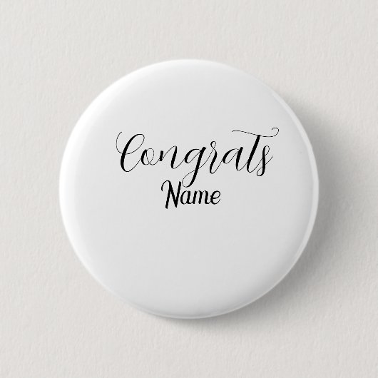 Congrats graduate name simple minimal year class 缶バッジ (正面)