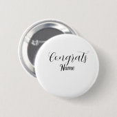 Congrats graduate name simple minimal year class 缶バッジ (正面&裏面)