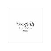 Congrats graduate pink purple name year 20XX date  ラバースタンプ (インプリント)