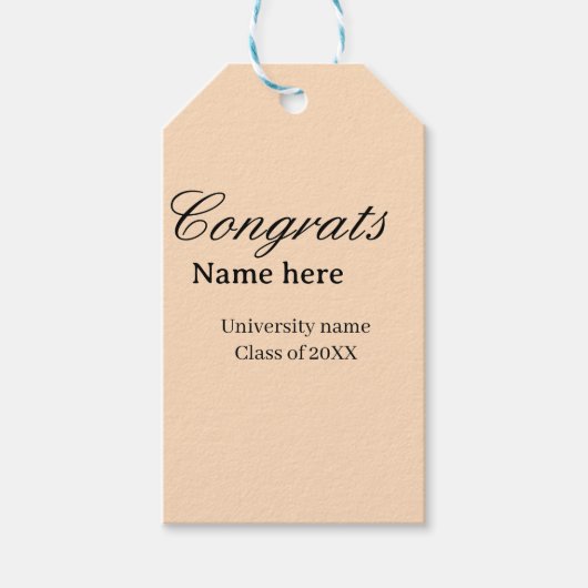 Congrats graduate university name class of 20XX na ギフトタグ (正面)
