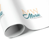 Congrats graduation monogram orange blue 20XX year ラッピングペーパー (ロールコーナー)