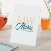 Congrats graduation monogram orange blue 20XX year 台座サイン (インサイチュ)