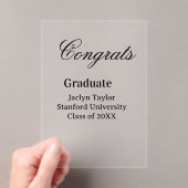 Congrats graduation name university name class of  アクリル招待状 (インサイチュ (ポータブル))