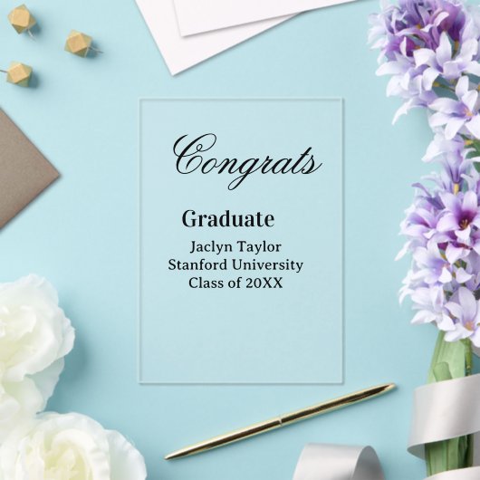 Congrats graduation name university name class of  アクリル招待状 (インサイチュ (ウェディング))