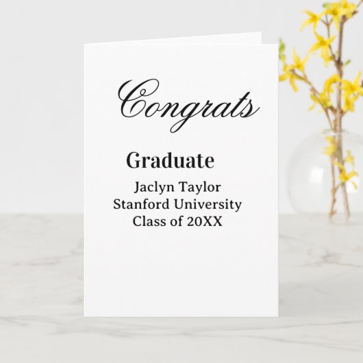 Congrats graduation name university name class of  カード (黄色い花)