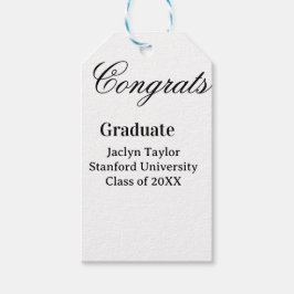 Congrats graduation name university name class of  ギフトタグ