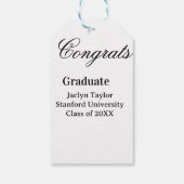 Congrats graduation name university name class of  ギフトタグ (裏面)