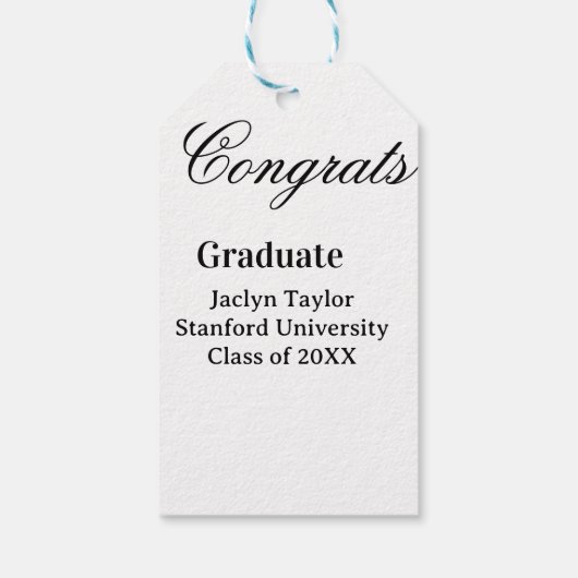 Congrats graduation name university name class of  ギフトタグ (裏面)