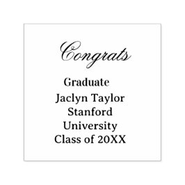 Congrats graduation name university name class of  セルフインキングスタンプ