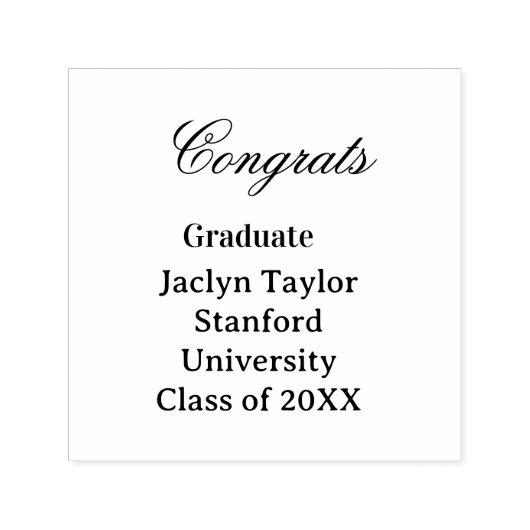 Congrats graduation name university name class of  セルフインキングスタンプ (デザイン)