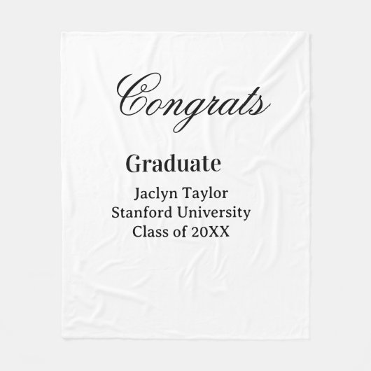 Congrats graduation name university name class of  フリースブランケット (正面)