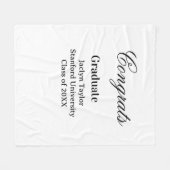 Congrats graduation name university name class of  フリースブランケット (正面(横))