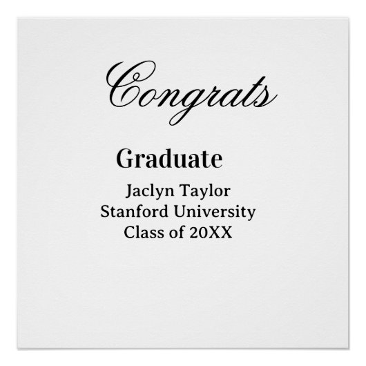 Congrats graduation name university name class of  ポスター (正面)