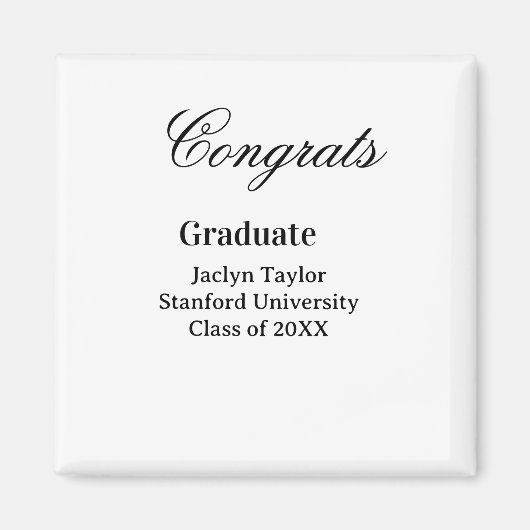 Congrats graduation name university name class of  マグネット (正面)