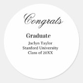 Congrats graduation name university name class of  ラウンドシール (正面)