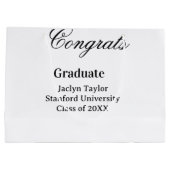 Congrats graduation name university name class of  ラージペーパーバッグ (裏面)