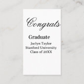 Congrats graduation name university name class of  名刺 (裏面)