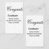 Congrats graduation name university name class of  名刺 (正面/裏面)