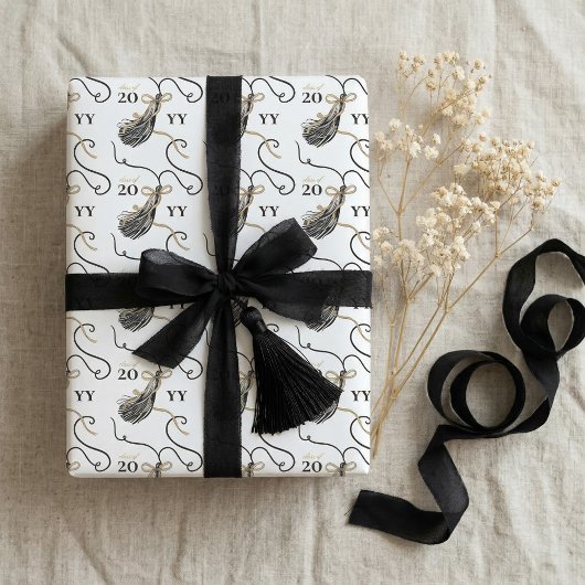 Congrats Graduation Tassel Class of 2026 Elegant  ラッピングペーパーシート