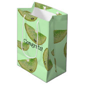 Congrats! Kawaii Watercolor Kiwi ミディアムペーパーバッグ (正面アングル)