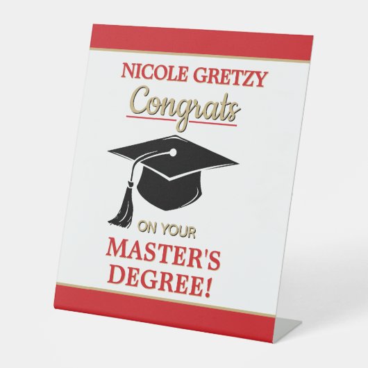 Congrats! Master's Degree Graduation 台座サイン (正面)