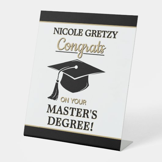 Congrats! Master's Degree Graduation  台座サイン (正面)