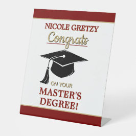 Congrats! Master's Degree Graduation 台座サイン