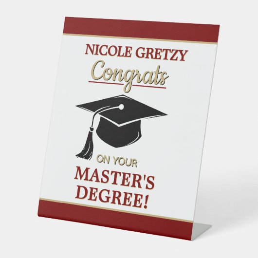 Congrats! Master's Degree Graduation  台座サイン (正面)