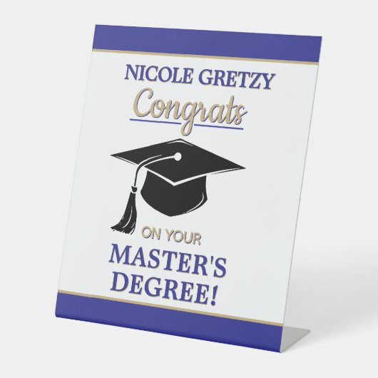 Congrats! Master's Degree Graduation  台座サイン (正面)