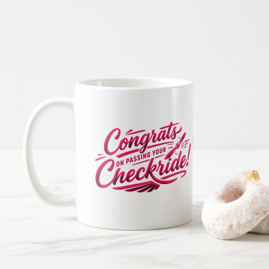 Congrats on passing your checkride! コーヒーマグカップ (ドーナツ)