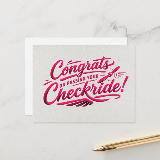 Congrats on passing your checkride! ポストカード (正面/裏面インサイチュ)