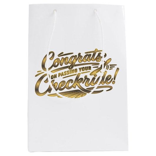 Congrats on passing your checkride! ミディアムペーパーバッグ (正面)