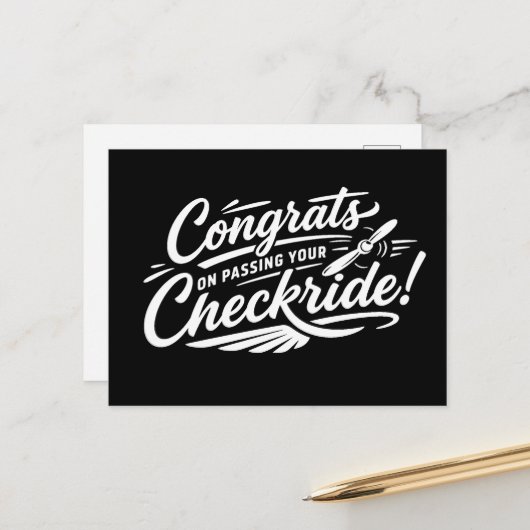 Congrats on passing your checkride! postcard ポストカード (正面/裏面インサイチュ)