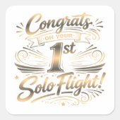 Congrats on your 1st Solo Flight スクエアシール (正面)