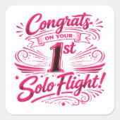 Congrats on your 1st Solo Flight スクエアシール (正面)