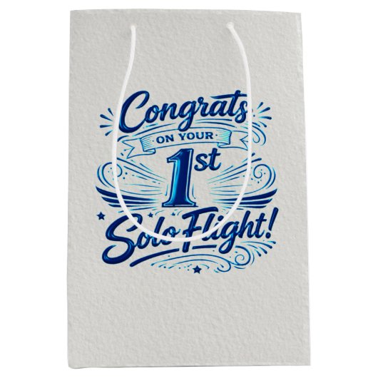 Congrats on your 1st Solo Flight ミディアムペーパーバッグ (正面)