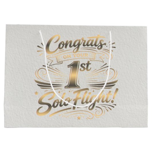Congrats on your 1st Solo Flight ラージペーパーバッグ (裏面)