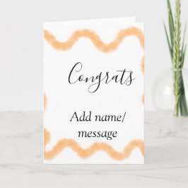 Congrats orange spiral Spanish border boho retro n カード