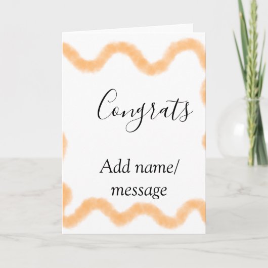 Congrats orange spiral Spanish border boho retro n カード (正面)