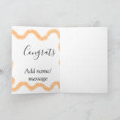 Congrats orange spiral Spanish border boho retro n カード (内部)