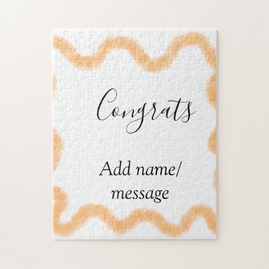 Congrats orange spiral Spanish border boho retro n ジグソーパズル (縦)