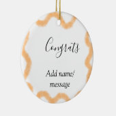 Congrats orange spiral Spanish border boho retro n セラミックオーナメント (右)