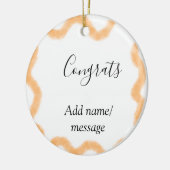 Congrats orange spiral Spanish border boho retro n セラミックオーナメント (左)