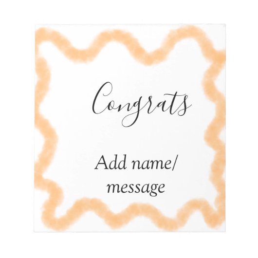 Congrats orange spiral Spanish border boho retro n ノートパッド (正面)