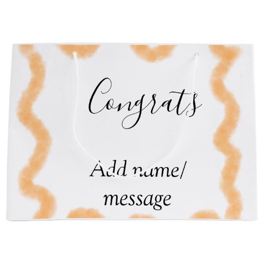 Congrats orange spiral Spanish border boho retro n ラージペーパーバッグ (正面)