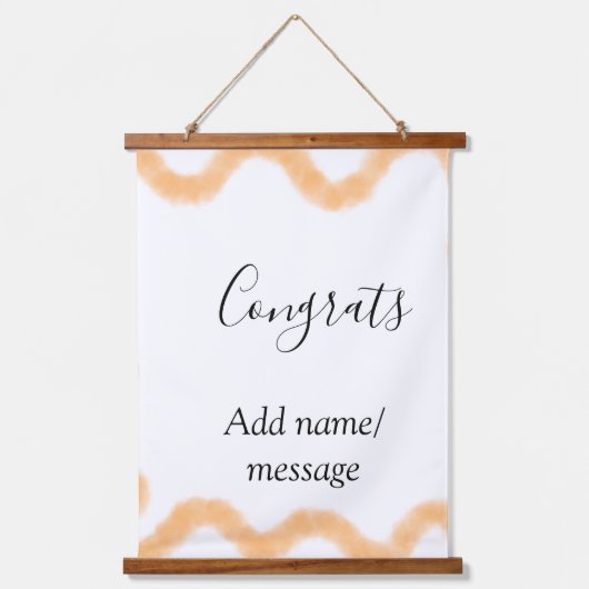 Congrats orange spiral Spanish border boho retro n 吊り下げ型タペストリー (正面)