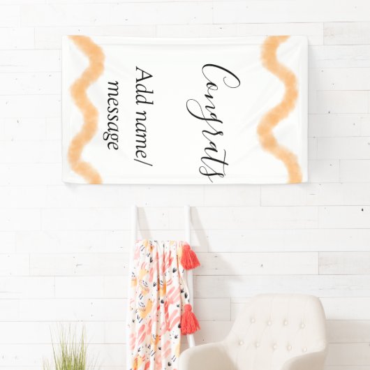 Congrats orange spiral Spanish border boho retro n 横断幕 (インサイチュ)