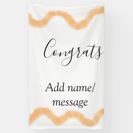 Congrats orange spiral Spanish border boho retro n 横断幕 (縦)