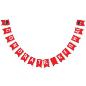 Congrats  Red Graduation Bunting Bann バンティングフラッグ (全)