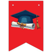 Congrats  Red Graduation Bunting Bann バンティングフラッグ (第1の旗)